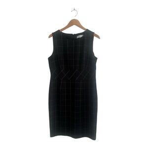 Windowpane dress.  Black size 12P, KASPER brand, great condition.